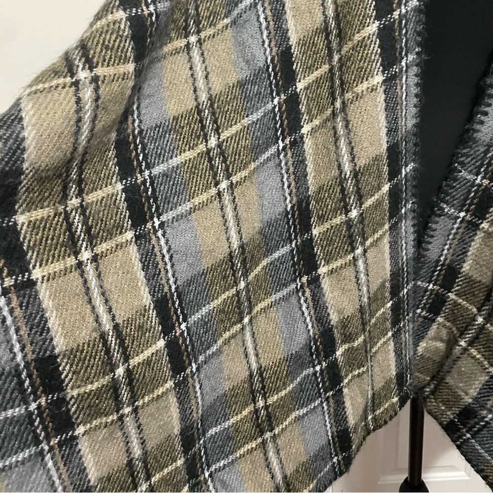 Woolrich Reversible‎ Poncho Shawl Gray Tan Black Size OS - Picture 2 of 9